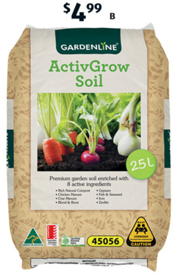 B ActivGrow Garden Soil 25L offer at ALDI