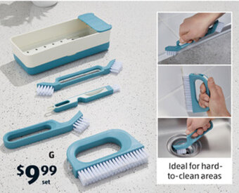 ALDI G Multifunctional Brush Set with Storage Box offer