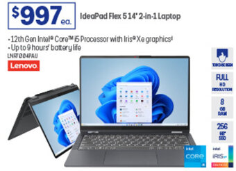 Officeworks IdeaPad Flex 514'2-in-1 Laptop offer