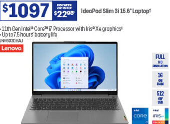 Officeworks IdeaPad Slim 3i 15.6" Laptop offer