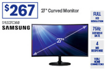 Officeworks 27' Curved Monitor offer