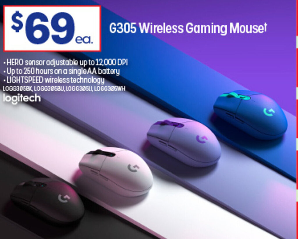 G305 Wireless Gaming Mouset offer at Officeworks