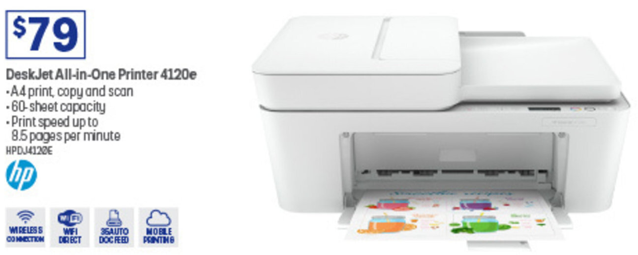 DeskJet AllinOne Printer 4120e offer at Officeworks