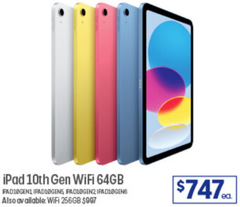 Officeworks iPad 10th Gen WiFi 64GB offer
