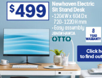 Officeworks Newhaven Electric Sit Stand Desk offer