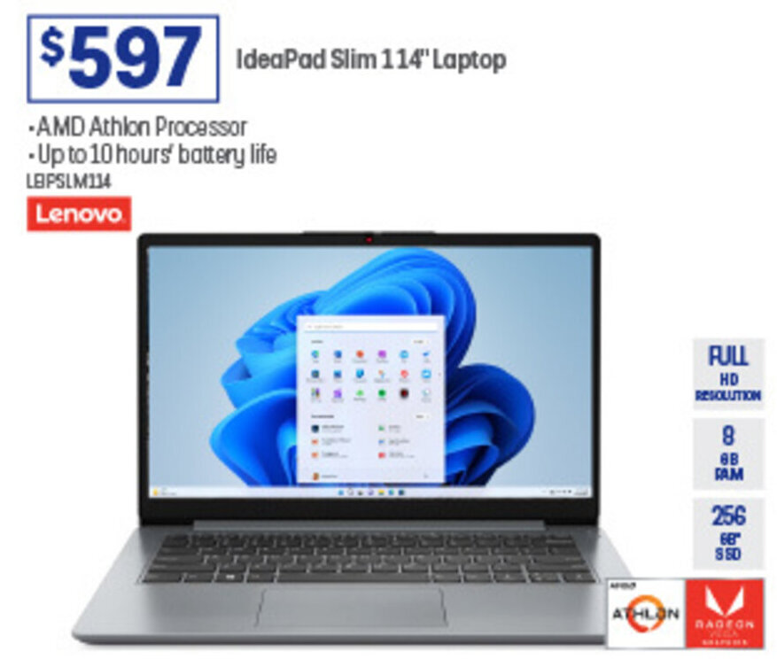 IdeaPad Slim 114" Laptop offer at Officeworks