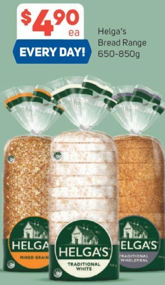 Helga's Bread Range 650850g offer at Foodland