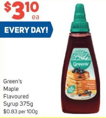 Foodland Green's Maple Flavoured Syrup 375g offer