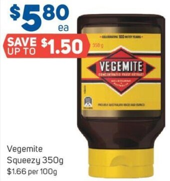 Foodland Vegemite Squeezy 350g offer