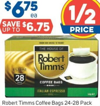 Foodland Robert Timms Coffee Bags 24-28 Pack offer
