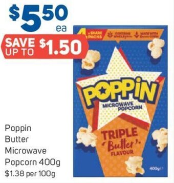 Foodland Poppin Butter Microwave Popcorn 400g offer