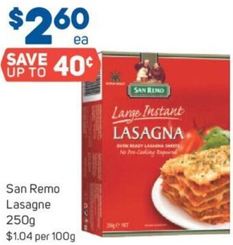 Foodland San Remo Lasagne 250g offer