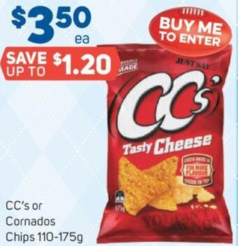 Foodland CC's or Cornados Chips 110-175g offer