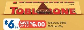 Foodland Toblerone 360g offer
