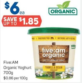 Foodland Five:AM Organic Yoghurt 700g offer