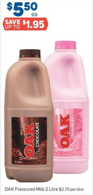 Foodland OAK Flavoured Milk 2 Litre offer