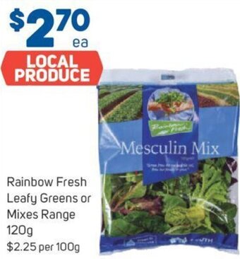Foodland Rainbow Fresh Leafy Greens or Mixes Range 120g offer