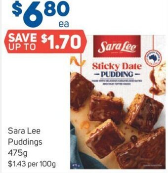Foodland Sara Lee Puddings 475g offer