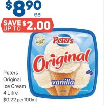Foodland Peters Original Ice Cream 4 Litre offer