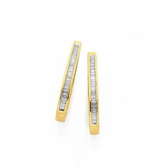 Prouds 9ct gold diamond huggie earrings offer