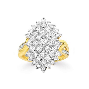 Prouds 9ct gold diamond cluster ring offer