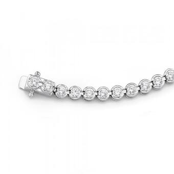 Prouds Sterling silver 19cm cubic zirconia tennis bracelet offer