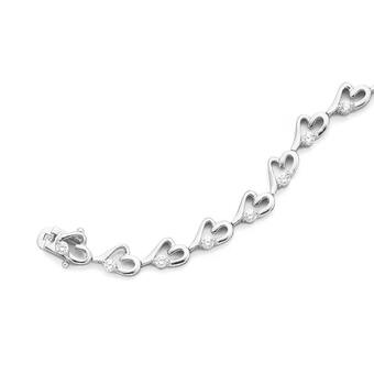 Prouds Sterling silver cubic zirconia heart bracelet offer