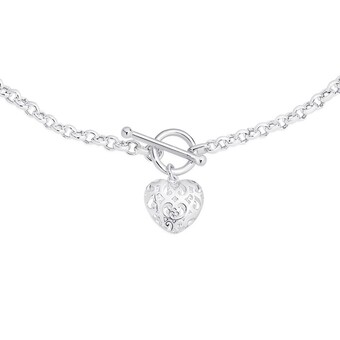 Prouds Sterling silver heart fob bracelet offer