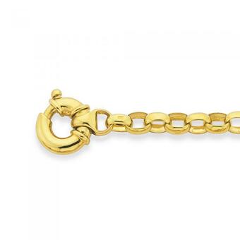 Prouds 9ct gold 19cm solid belcher bolt ring bracelet offer