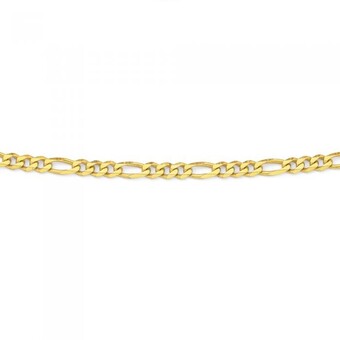 Prouds 9ct gold 50cm solid figaro 3+1 chain offer