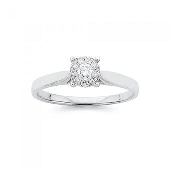 9ct white gold diamond ring