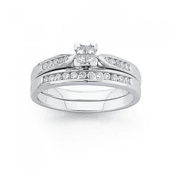 Prouds 9ct white gold diamond bridal set offer