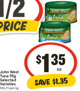 IGA John West Tuna 95g Selected Varieties offer