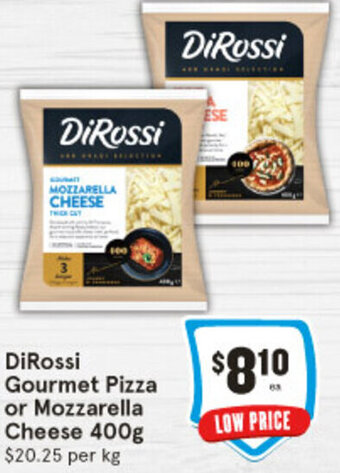 IGA DiRossi Gourmet Pizza or Mozzarella Cheese 400g offer