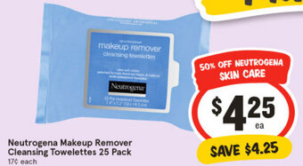 Neutrogena Makeup Remover Cleansing Towelettes 25 Pack