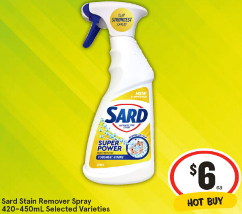 Sard Stain Remover Spray 420450mL Selected Varieties offer at IGA