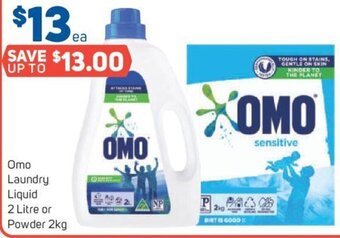 Foodland Omo Laundry Liquid 2 Litre or Powder 2kg offer