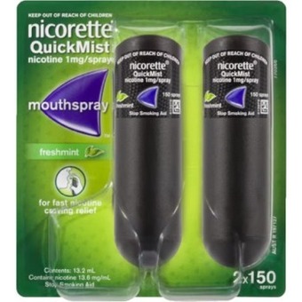 healthylife Nicorette quickmist nicotine mouth spray freshmint 2 x 150 sprays offer
