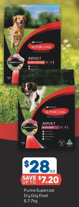 Foodland Purina Supercoat Dry Dog Food 6.7-7kg offer