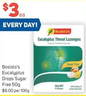 Foodland Bosisto's Eucalyptus Drops Sugar Free 50g offer