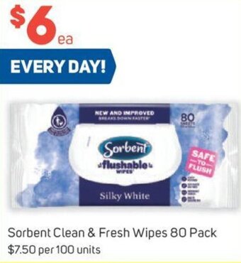 Foodland Sorbent Clean & Fresh Wipes 80 Pack offer