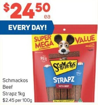 Foodland Schmackos Beef Strapz 1kg offer