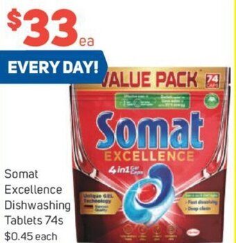 Foodland Somat Excellence Dishwashing Tablets 74s offer