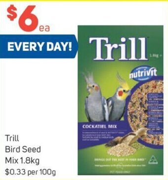 Foodland Trill Bird Seed Mix 1.8kg offer