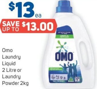 Foodland Omo Laundry Liquid 2 Litre or Laundry Powder 2kg offer