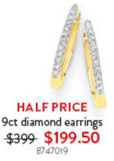 Goldmark 9ct diamond earrings offer