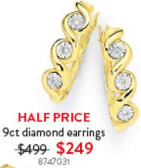 Goldmark 9ct diamond earrings offer