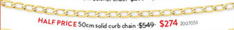 Goldmark 50cm solid curb chain offer