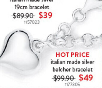 Goldmark italian made silver belcher bracelet offer