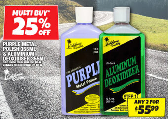 Autobarn PURPLE METAL POLISH 355ML & ALUMINIUM DEOXIDISER 355ML offer